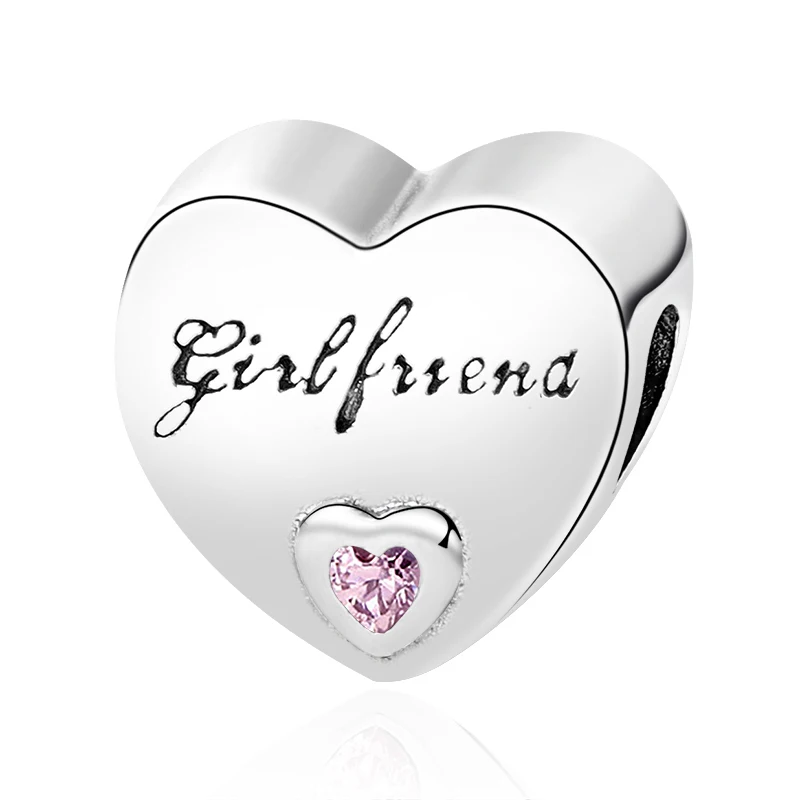 Nuovo 925 Sterling Silver All Heart Series Sister figlia Charms Fit originale braccialetto fai da te collana gioielli da donna creazione regalo