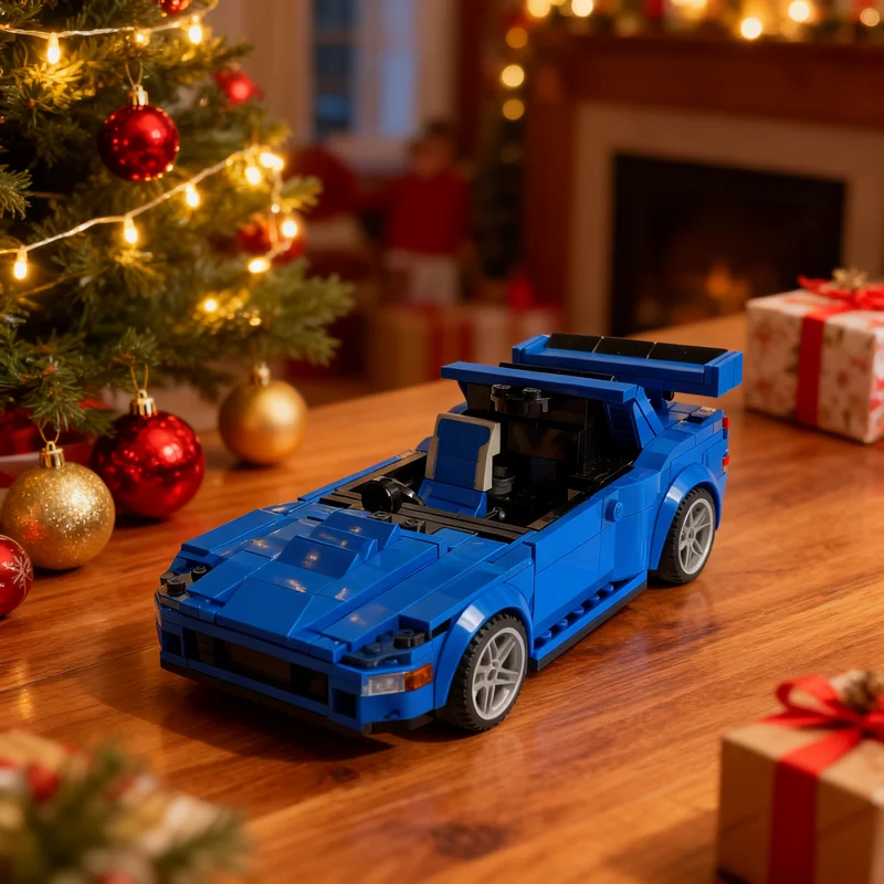 371pcs MOC city Champions Sky r34 gtr Model Building Blocks Christmas Gift Construction Display Brick Assemble Craft Home Decor