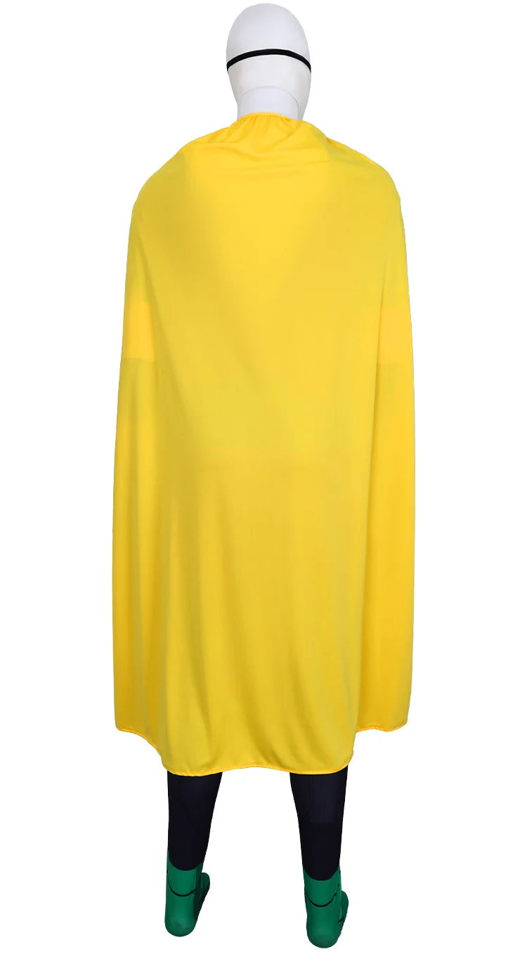 Men Robin Superhero Cosplay Costumes Tight Jumpsuit with Cloak and Mask for Party Carnival Wear