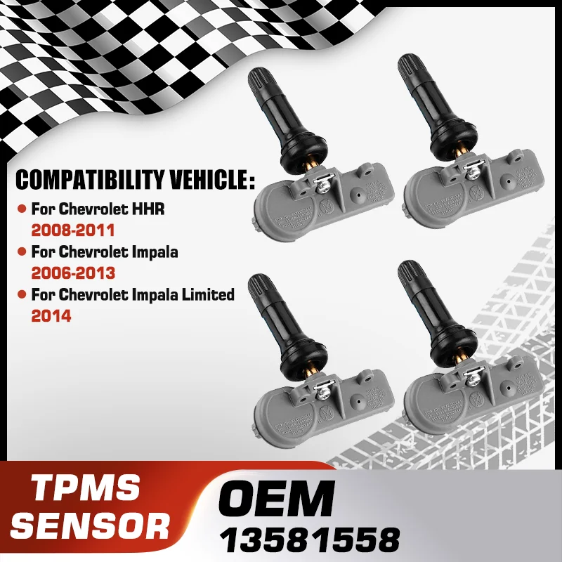 

1/4PCS TPMS Tire Pressure Monitor Sensor For Chevrolet HHR 2008-2011 Chevrolet Impala 2006-2013 Chevrolet Impala Limited 2014
