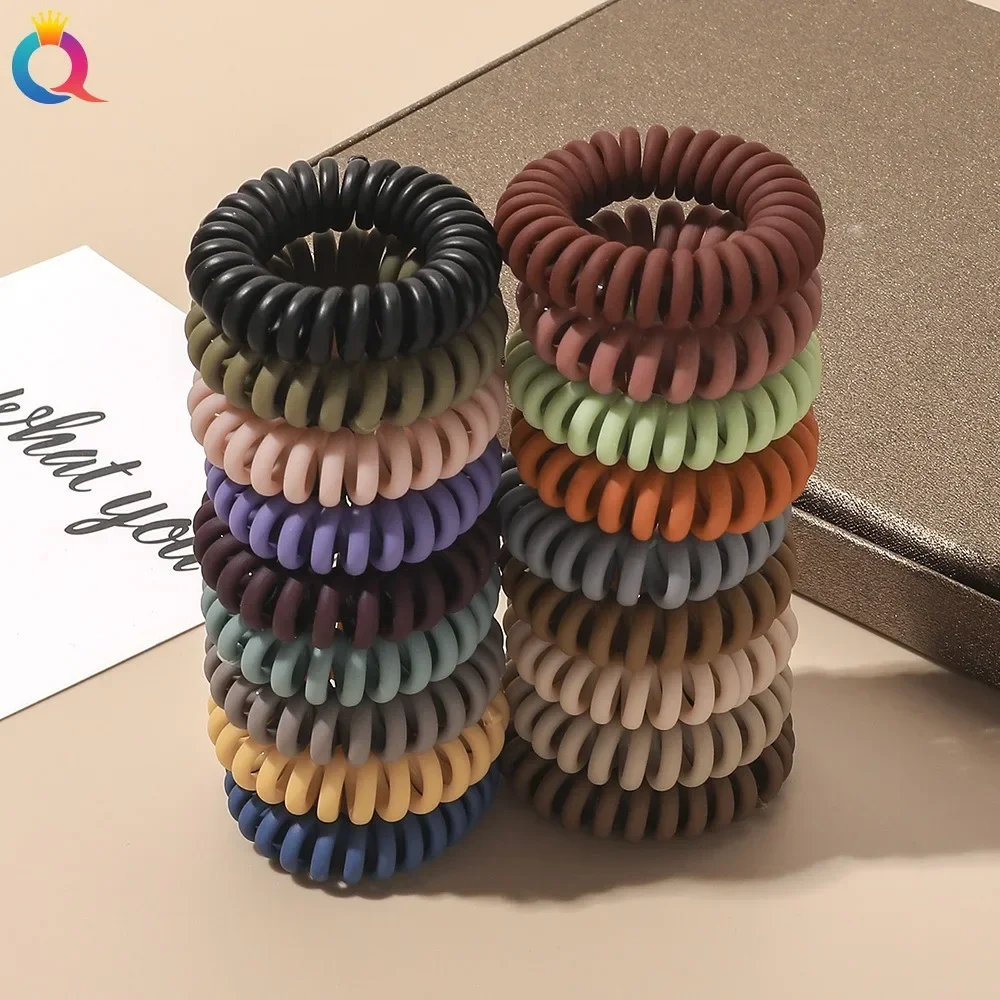 Cream Color Frosted High Ponytail Hair Tie Women Matt Colorful Hairbands Women Rubber Band High Elastic Hair Tie Girl Daily Gift