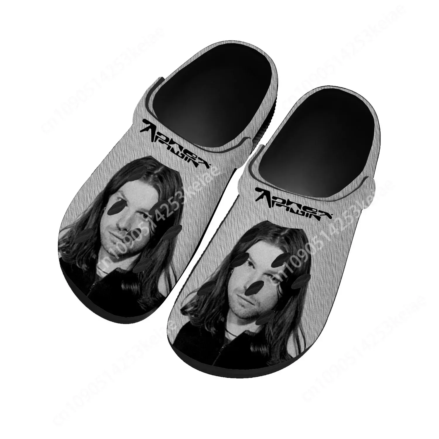 Aphex Twin Electronic Music Mixer Home Clogs Custom Water Shoes Mens Womens Teenager Shoes Clog Breathable Beach Hole Slippers