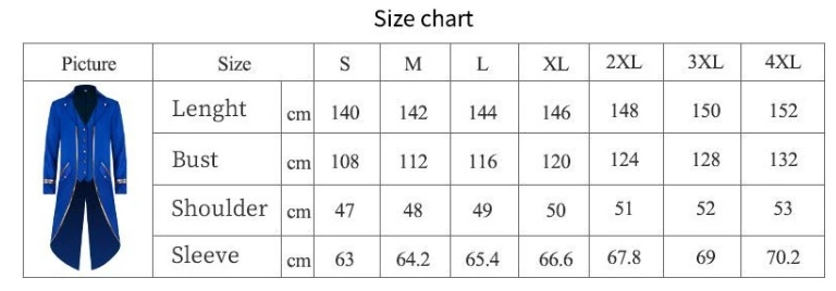 Men's Classic Medieval Vintage tailcoat Halloween Cosplay  Victorian Renaissance Style Steampunk Medieval Jacket Costume image 6