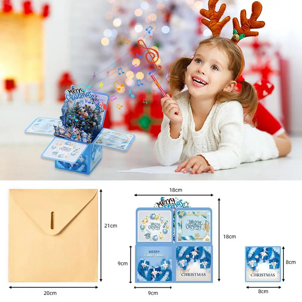 1 قطعة بطاقات المعايدة حفلة عيد الميلاد ثلاثية الأبعاد سانتا كلوز تحية 2026 حتى سنة بطاقات مغلف بطاقات عيد الميلاد مع مرح جديد Q5Y3 #6