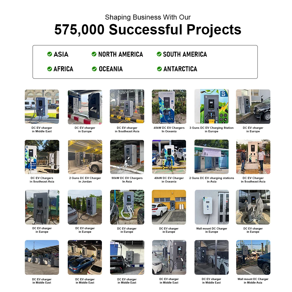 BENY 3 بنادق 82kw إلى 262kw المستوى 3 شاحن سيارات كهربائية CCS CHAdeMO GB/T NACS محطة شحن EV تجارية سريعة للأعمال المرآب الكبير