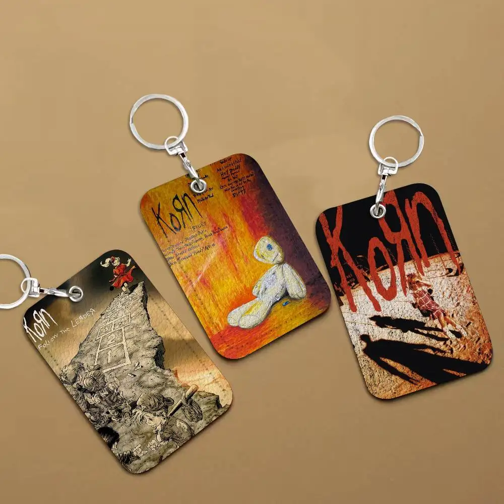 

Компактный кожаный кошелек для карт и документов с изображением музыкального альбома рок-группы Korn для мужчин и женщин, для использования в дороге