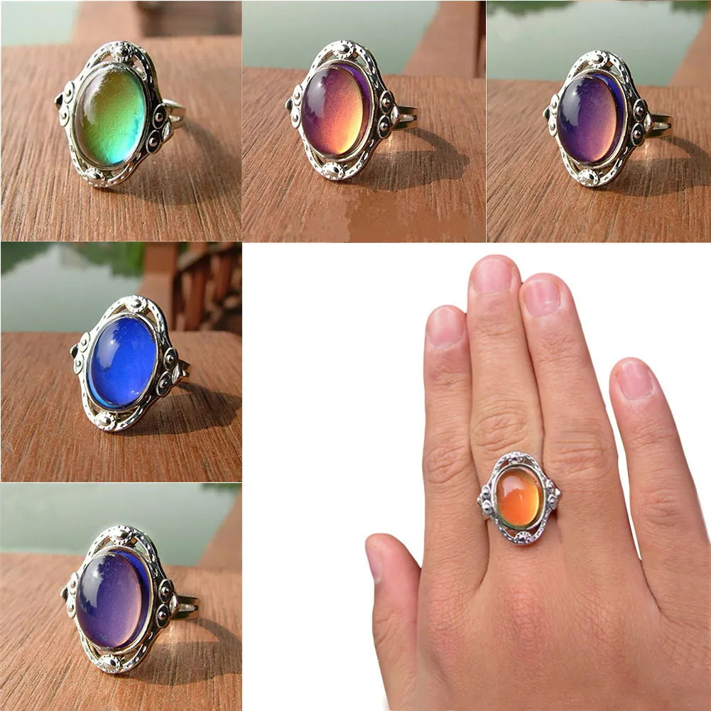 

Amazing!50pcs stone Mood Rings CHANGING COLOR MAGIC EMOTION FEELING MOOD RING