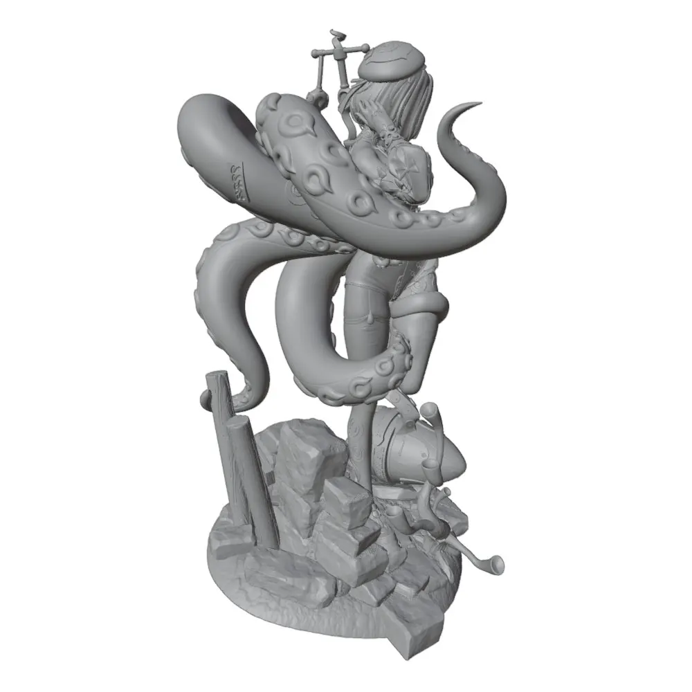 Figura de anime GK 1/24 - Miniatura 3D gris, sin montar ni pintar