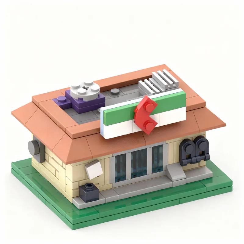 146pcs MOC Microscale Kwik E Mart Simpsons Tapped Building Blocks Set Collector Model Showcase Racing Toy Gift For Enthusiasts