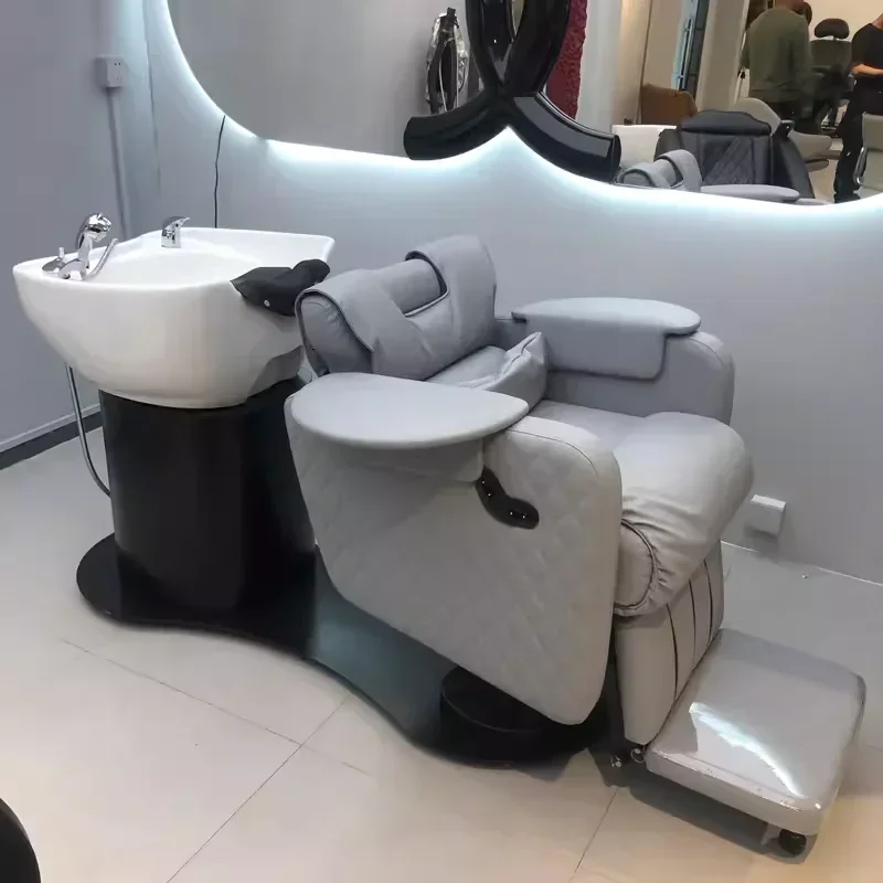 

YH Smart Electric Barber Shop Shampoo Chair Hair Salon High-End Ceramic Basin Lying Half Flushing Bed
