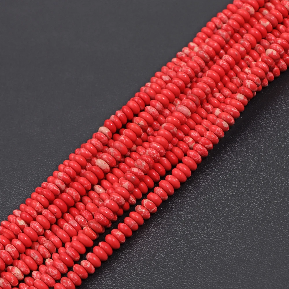 2x4mm Rondelle Natural Stone Beads Chalcedony Loose Spacer Beads Abacus Quartz Beads for Jewelry Making Necklace Bracelet DIY