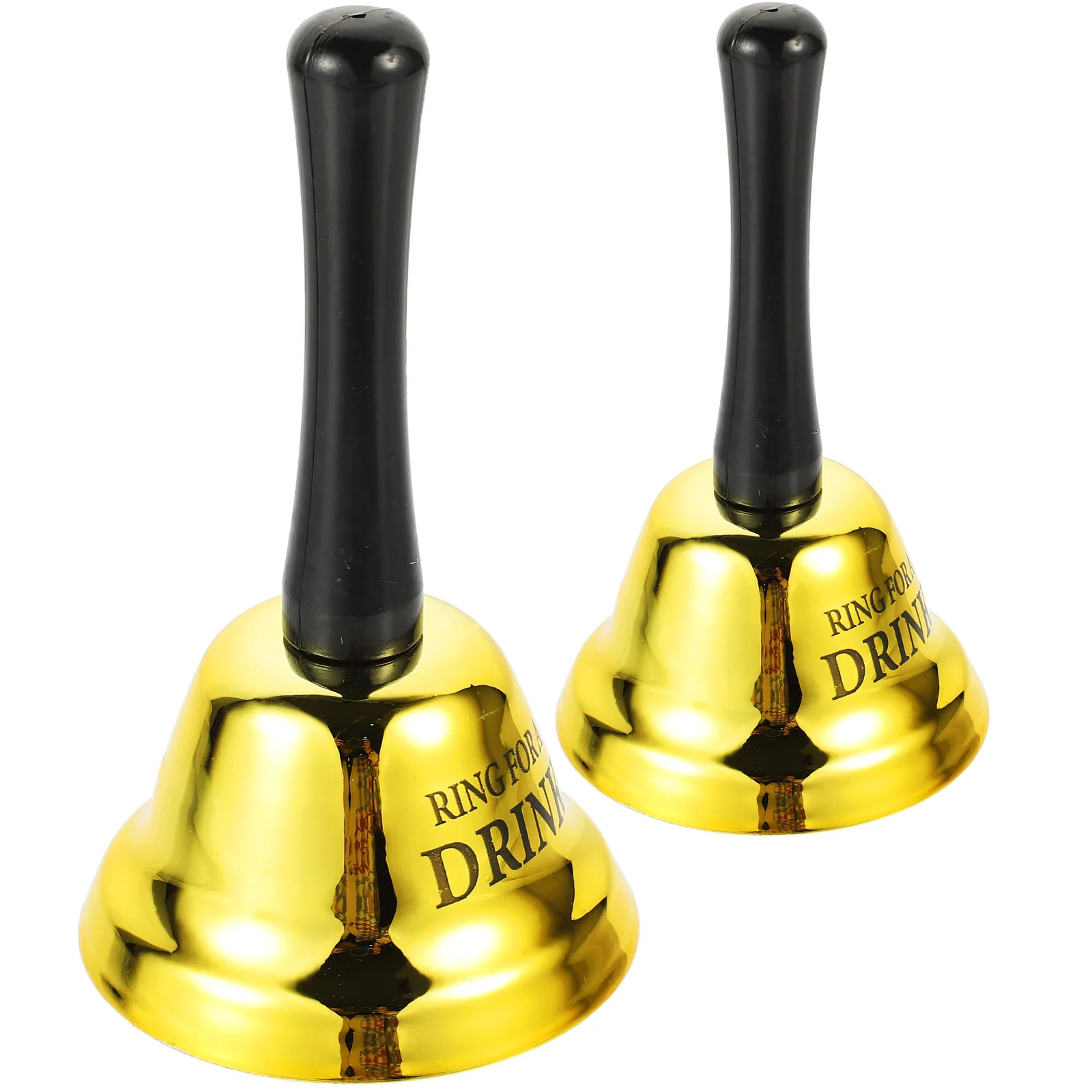 2 Pcs Bar Rattle Bell Metal Hand Beverages Vintage Bells for Bachelor Party Old Fashioned Hotel Dish Dining Table