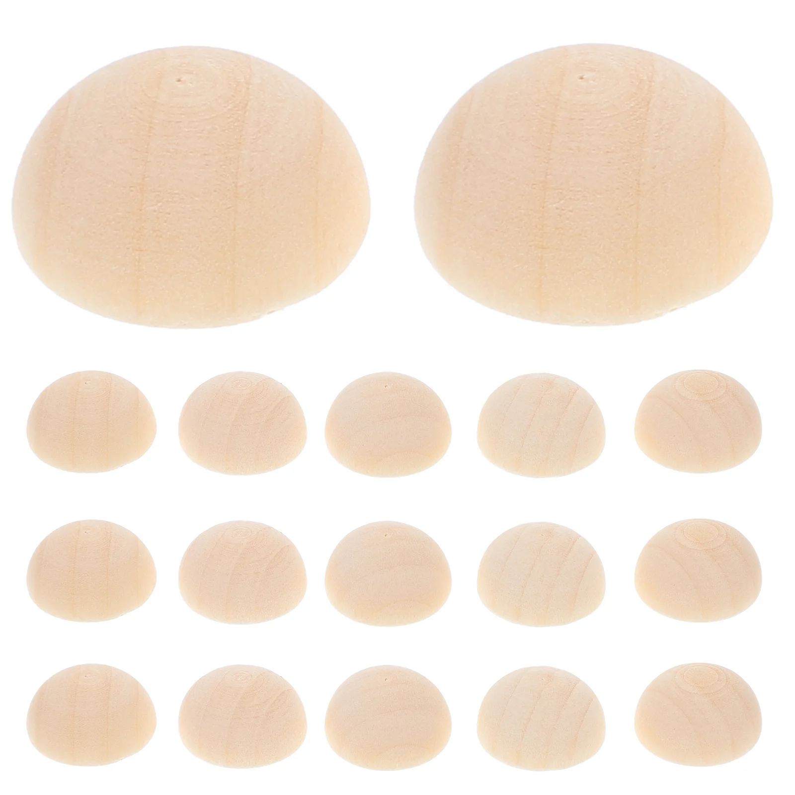 100 Pcs Split Wood Ball Unfinished Half Craft Girls Accessories Mini Hemisphere Wooden Balls Baby