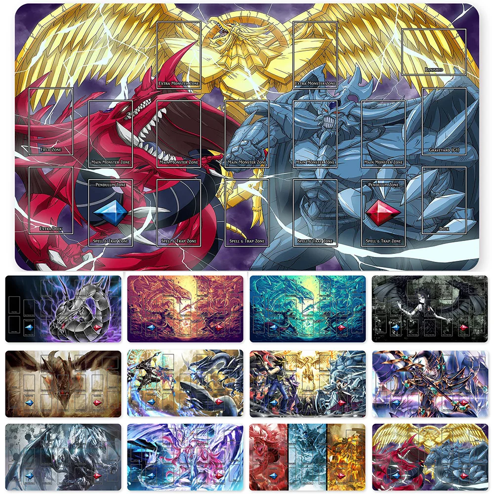 

HOT OCG Playmat Blue-eyes Ultimate Dragon Dark Magician Duel Monsters Playmats Compatible for YuGiOh TCG + Free Bag - ygo (32)