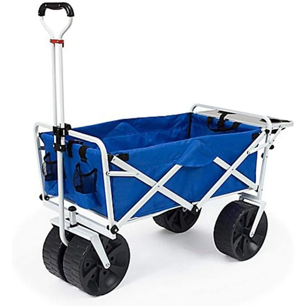 Imagem -06 - All Terrain Beach Wagon com Mesa Lateral Heavy Duty Dobrável Carrinho Rodas Grandes para Atividades ao ar Livre