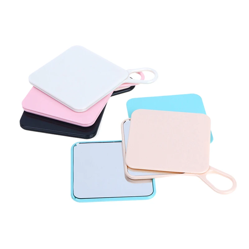 Portable Compact Mirror Mini Ultra-thin Unbreakable Makeup Tool Rotating PU Cosmetic Mirror Travel