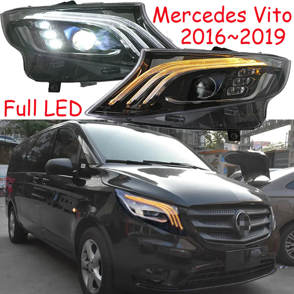 Car Bumper lamp for Mercedes benz Vito Headlight 2016 2017 2019year car accessories,Vito car lights LED Daytime Running Lights