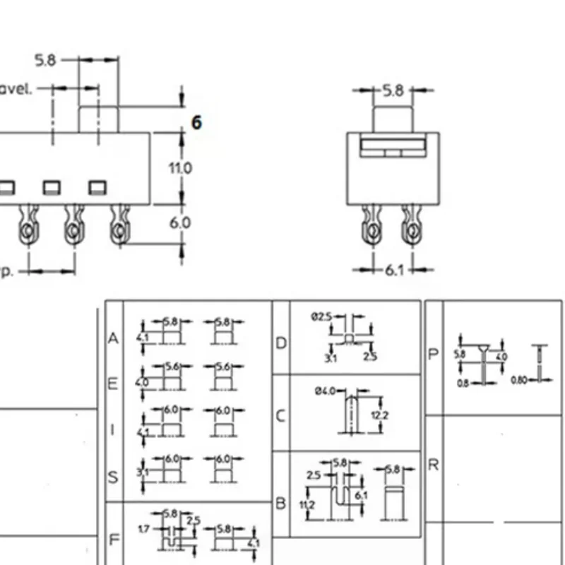 

НОВАЯ АКЦИЯ: 2 шт. DSE-2310, заостренные контакты, 8-контактный, 3-позиционный, 10А 250В, черный ползунковый переключатель, модуль для фена