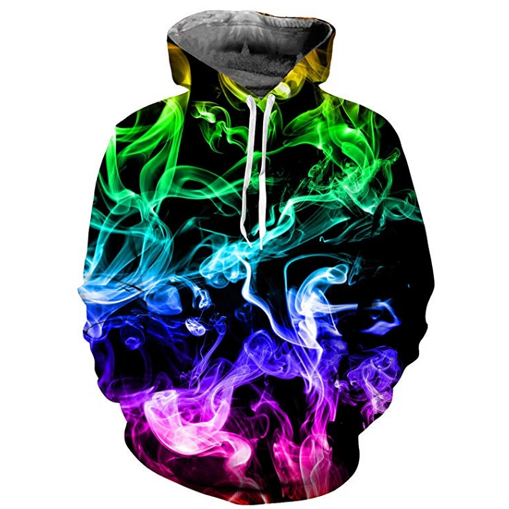 

Fun 3D Flame Printed Hoodies Men's Fashion Trends Harajuku Streetwear Fall New Sweatshirts Oversized Pullovers Loose Clothes