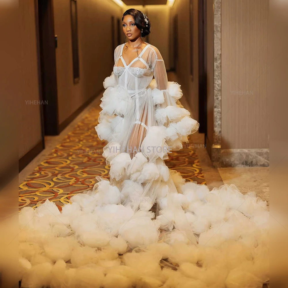 

Customized Luxury Maternity Dress Perspective Sheer Women Gown for Photoshoot Boudoir Lingerie Robe Bathrobe Nightwear Babydoll