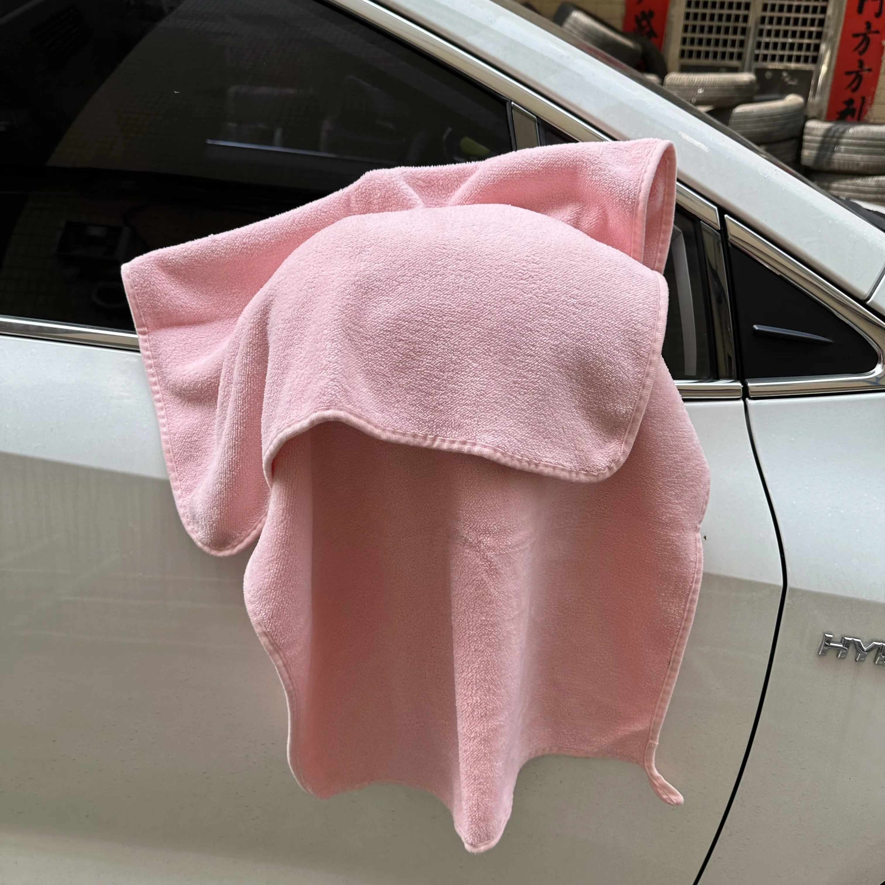 Microfiber Auto Wash Towel Car Cleaning Drying Cloth Car Care Cloth Detailing Car Wash Towel 50x100cm, Pink