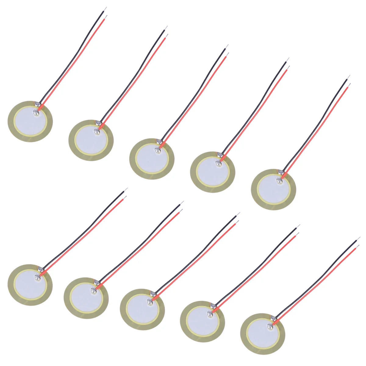 

10 PCS Piezo Diaphragm Pickups Disc Guitar Accessory Buzzer Piezoelectric Transducer