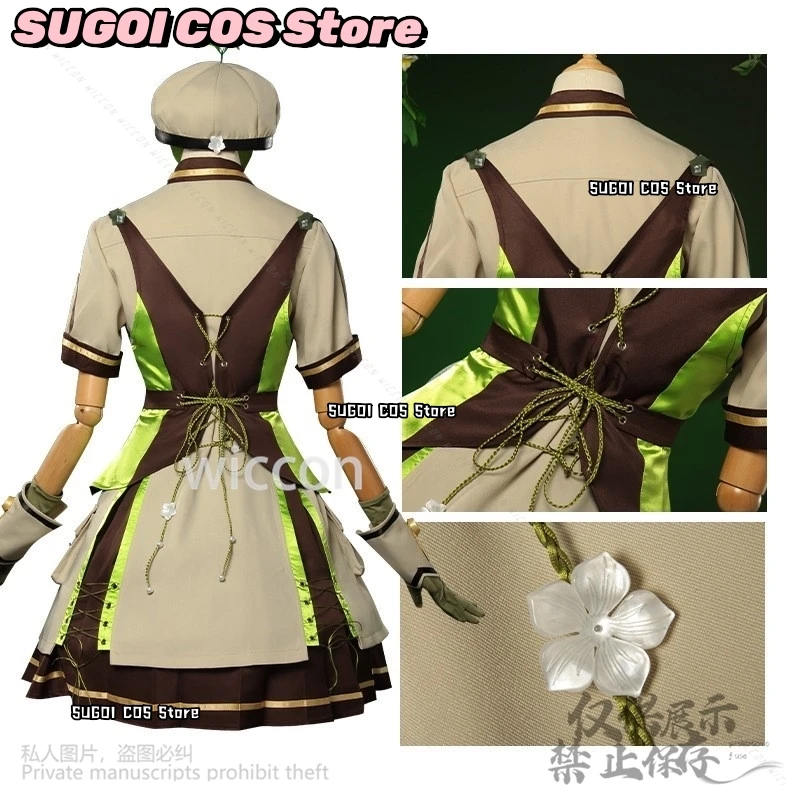 Anime Game Infinity Nikki Cosplay Costume Green Lolita Dress Hat Full Set Halloween Christmas Party For Girls Woman Customized