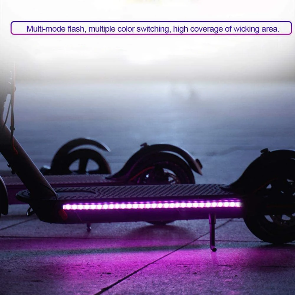 LED Strip Flashlight Bar Lamp For Xiaomi M365 Electric Scooter Multiple Color Switching Skateboard Waterproof Night Light Strip