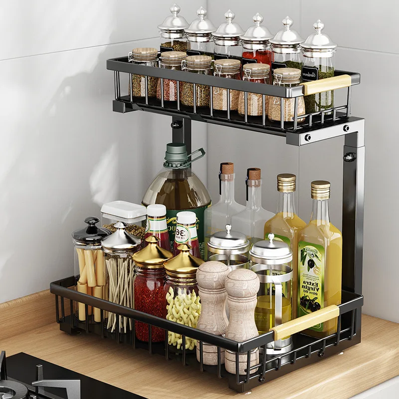 

Seasoning Storage Rack Chopsticks Barrel Seasoning Bottle Carbon Steel Storage Rack Countertop Kitchen Supplies