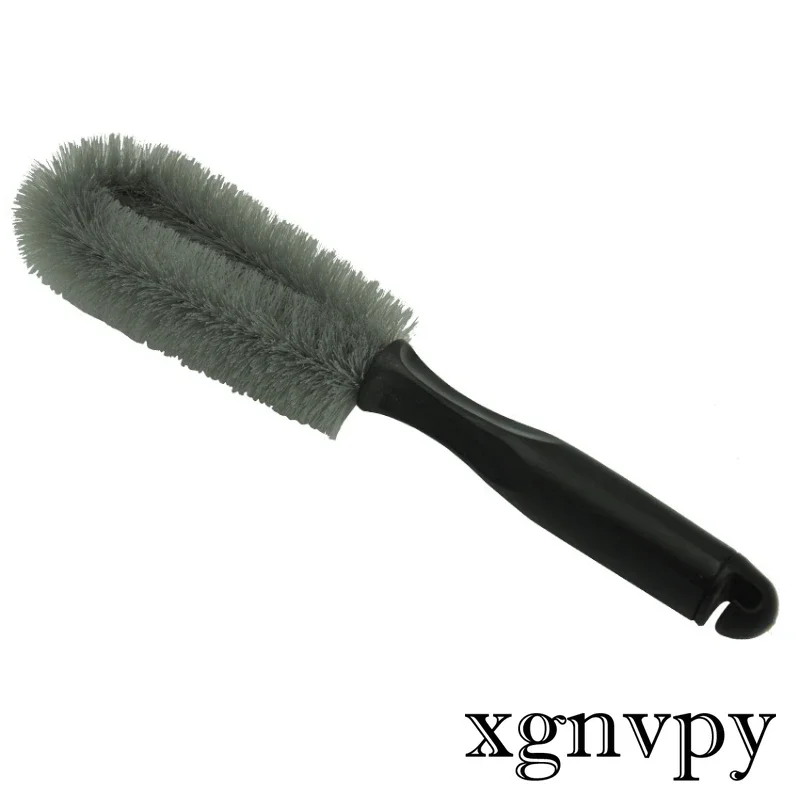 Xgnvpy High density car wheel brush Car wash supplies 27cm clean steel ring dead Angle dirt tire cleaning brush