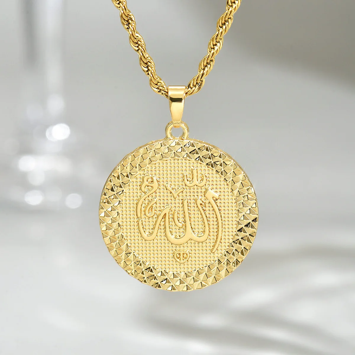 Luxury 24K 9999 Pure Gold real gold Men's and Women's Middle East Necklace Twist Chain Round Necklace