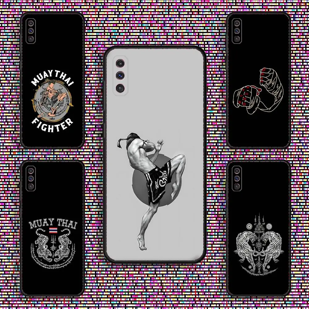 

Muay Thai Fight Boxing Phone Case For Samsung S 25,24,23,22,30,21,10,9,Ultra,Plus,Lite,FE,4,5 G Black Soft Case