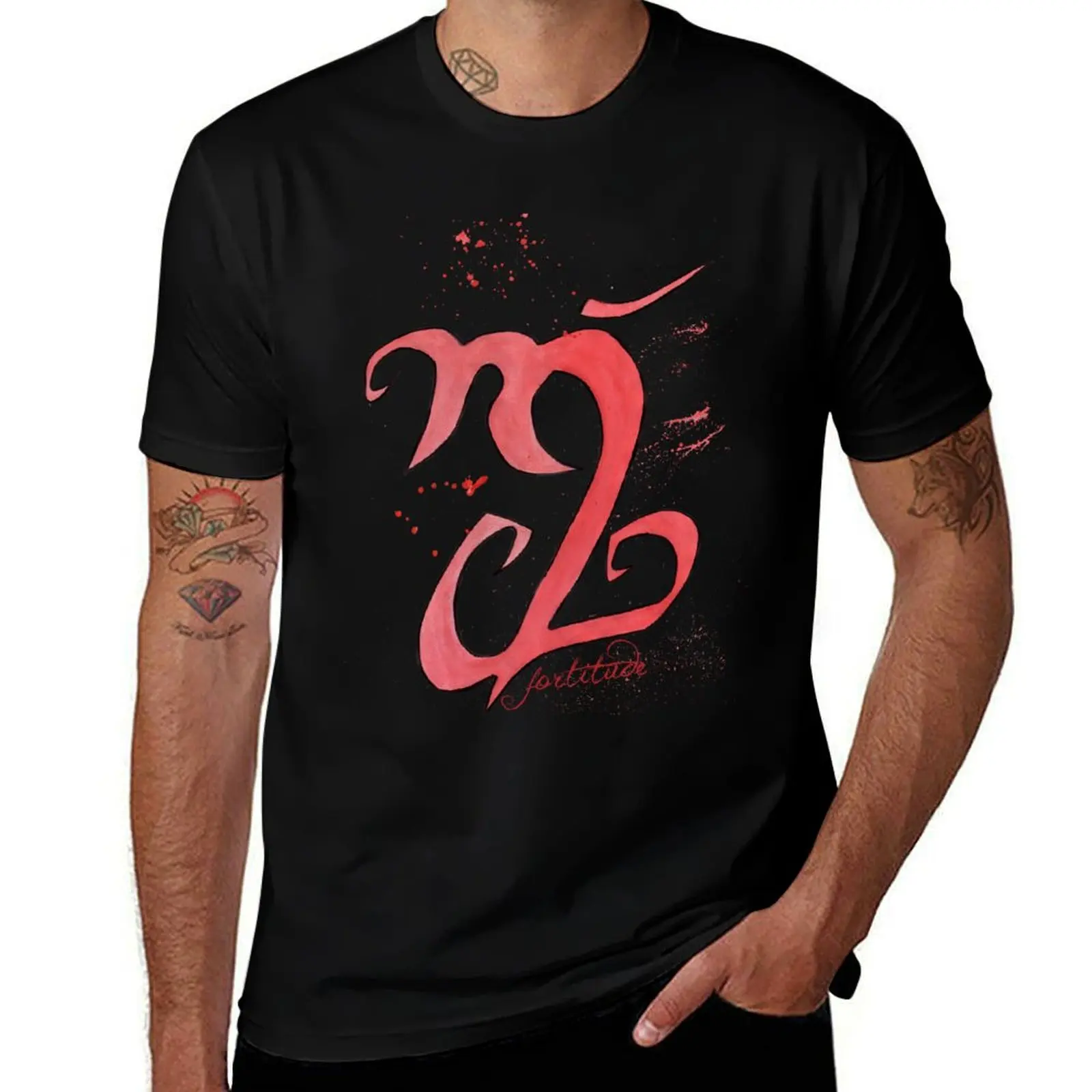 fortitude. #clary's runes T-Shirt Vintage Style Printed Top T-Shirt