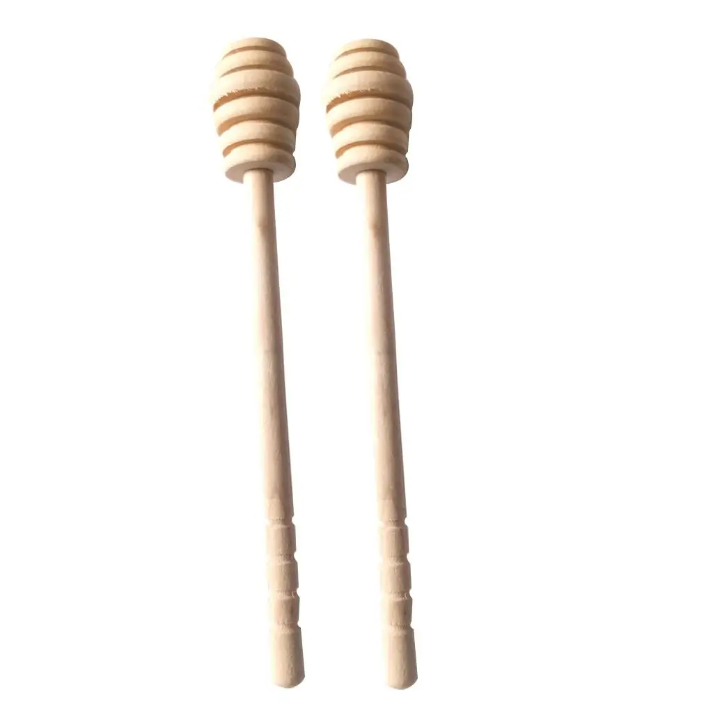 

4-5pack 2x Wooden Jam Honey Dipper Wood Stirring Rod Stick Syrup Spoon Dip