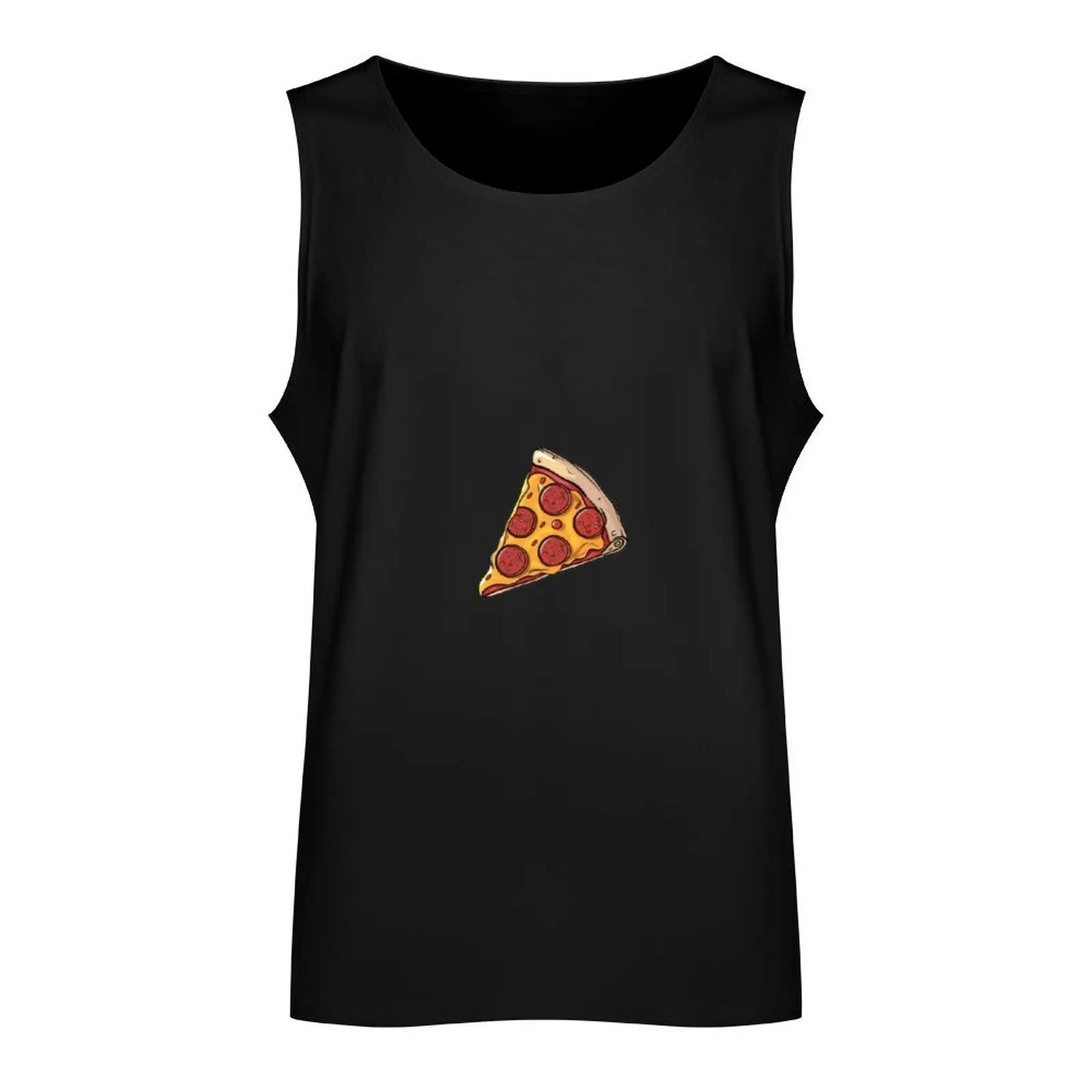 Colourful Digital Cartoon of a Pizza Slice Tank Top sports t-shirts for men summer clothes men 2024 bodybuilding man cool things