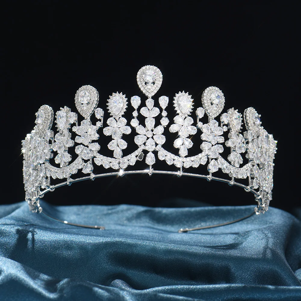New Elegant Birthday Party Luxury Zircon Hair Accessories Adult Ceremony Wedding Bride Crown Jewelry 268294