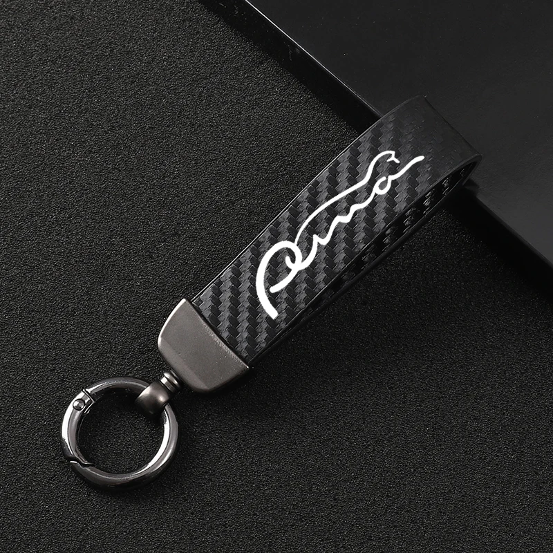 High-Grade Leather Motorcycle keychain Horseshoe Buckle Jewelry for Ford Puma St 2022 Performance Stline X Car Accessories