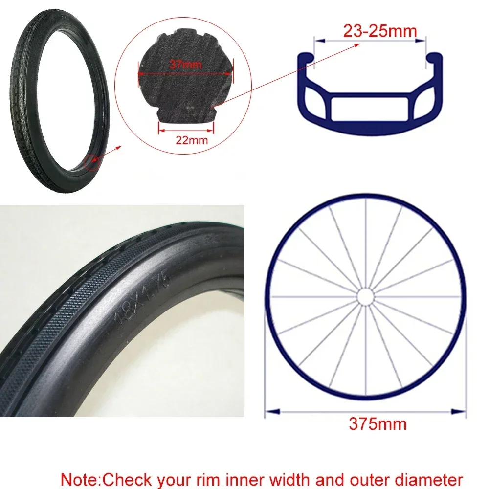 18*1.75  MTB Bicycle Solid Tire Anti Stab Riding 18Inch Road Bike Tyre Bike Tire 18 X 1.75 Kids\' Bike Tire Bicycle Tires