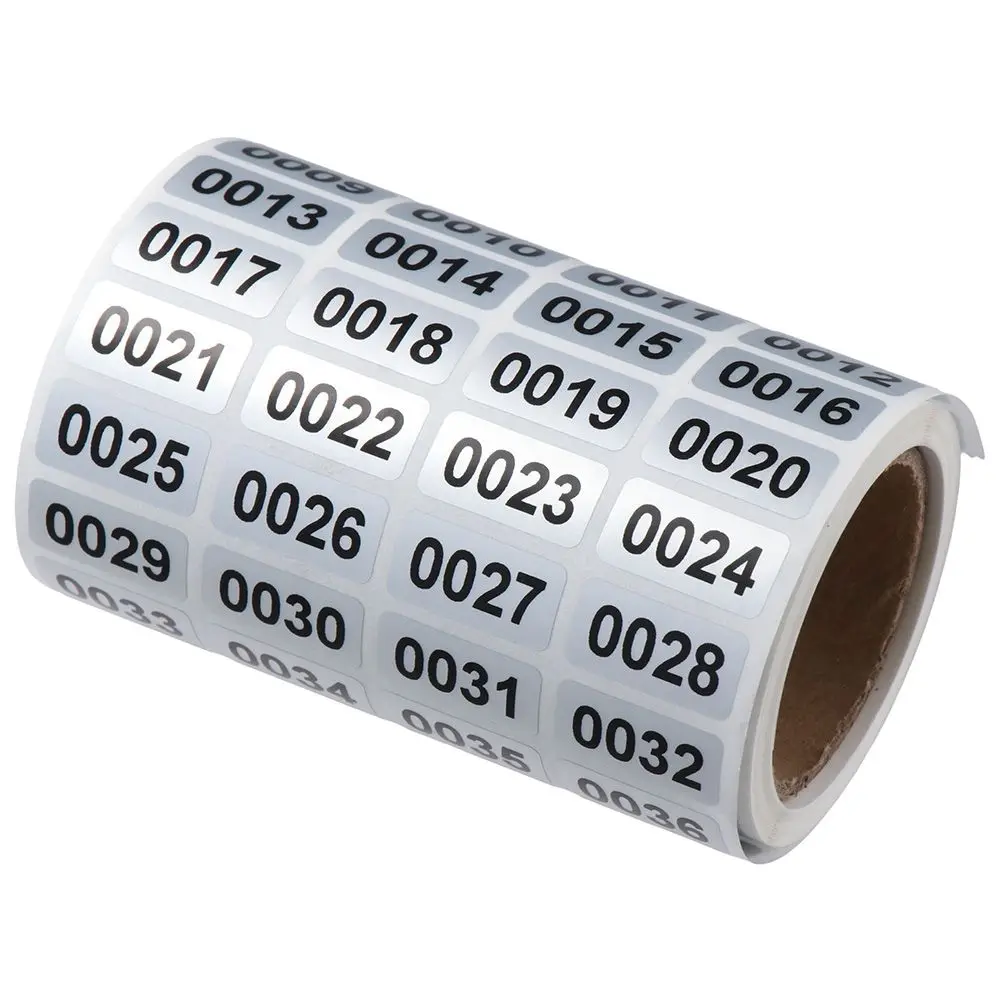 2000PCS Number Stickers Inventory Stickers Asset Tags Consecutive Number Stickers Self-Adhesive Numbered Labels (1-2000)