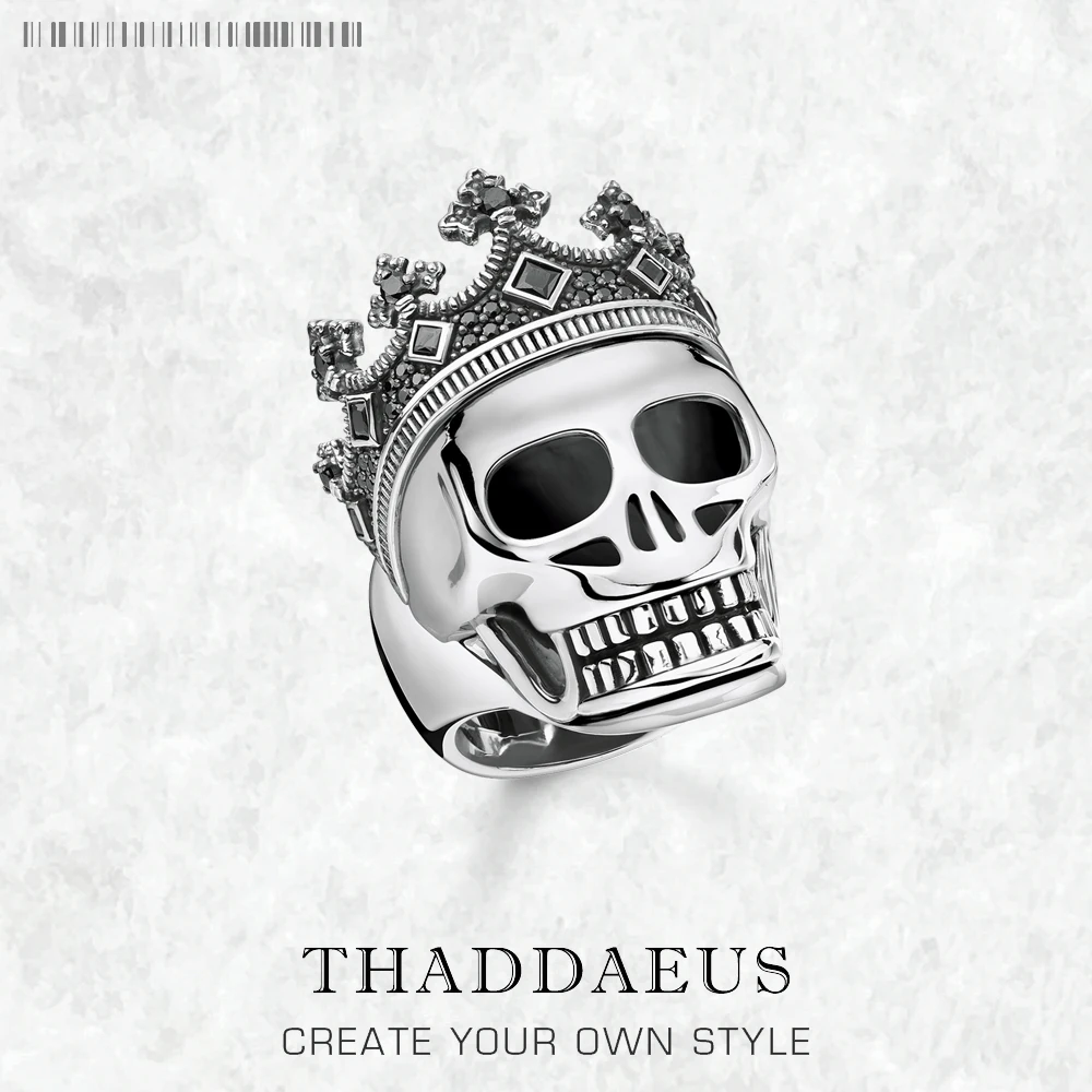 

Skull King Signet Ring,Europe Fine Jewerly For Women,2022 Brand New Bohemia Lucky Gift In 925 Sterling Silver