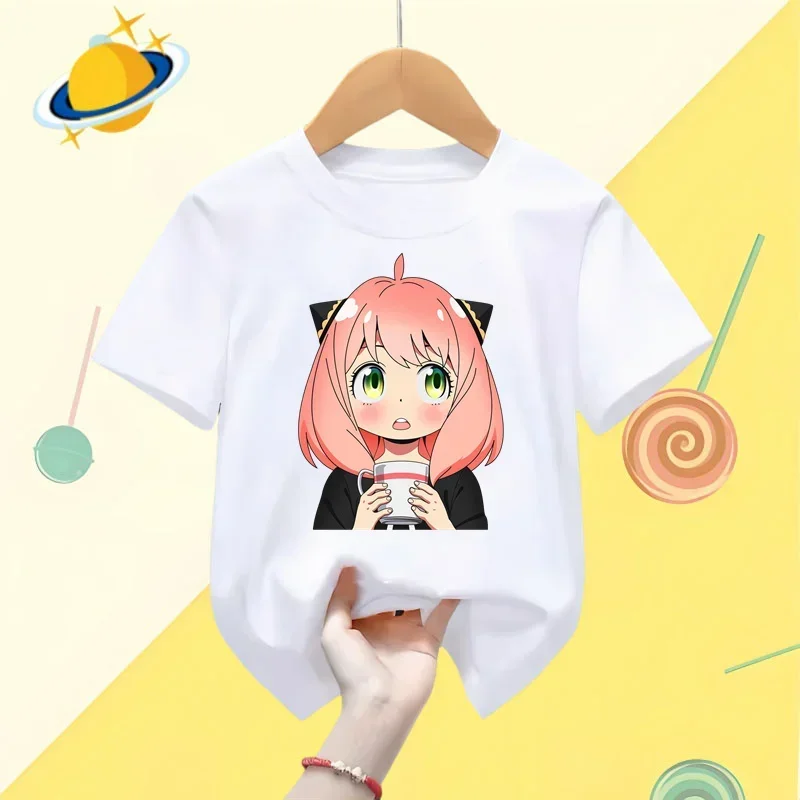 New Spy X Family Boys Girls Kids T-shirt Children\'s Clothing Kawaii Cartoon Anime Print Anya Harajuku Graphic casual top