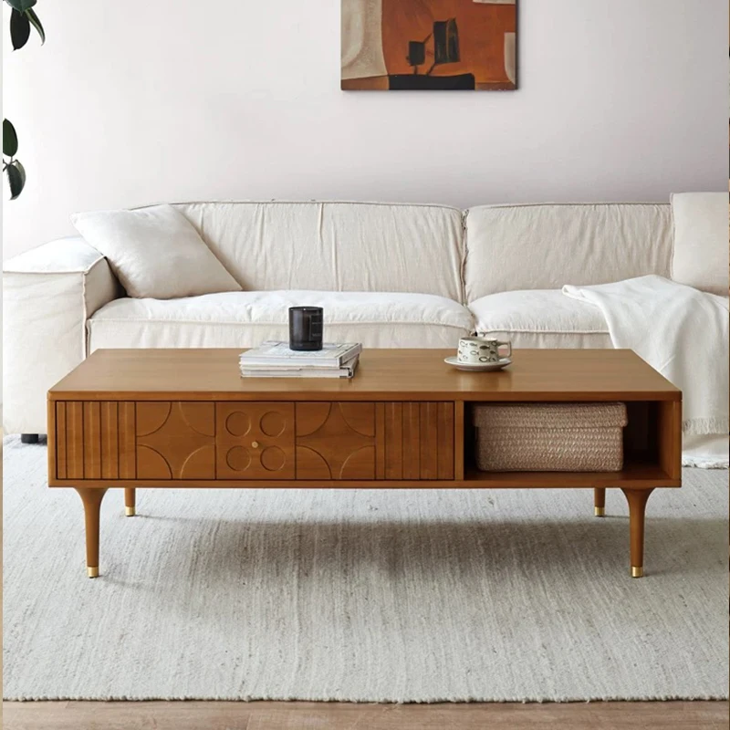 

Эстетичный премиальный журнальный столик: роскошный, модный, в скандинавском стиле, с ящиками. Дизайнерский столик для гостиной. Элитная мебель.