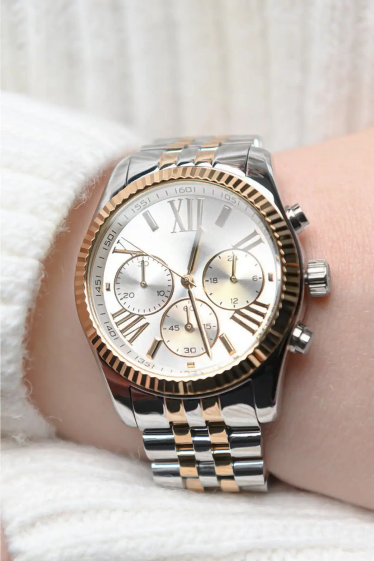 Women's Silver Mechanical Metal Band Wristwatch Stylish Design Gift Products Daily Use Watches Jewelry Bracelet Women Accessori