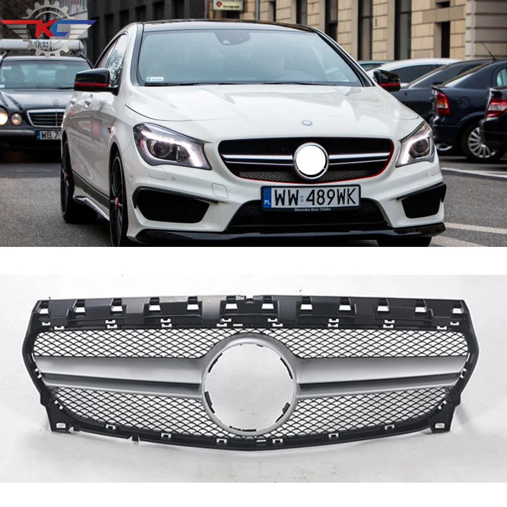 

For Mercedes- benz CLA Class W117 C117 CLA220/260 CLA45 2013-2019 ABS Chrome Sliver Front Grille Car Decoration Grill