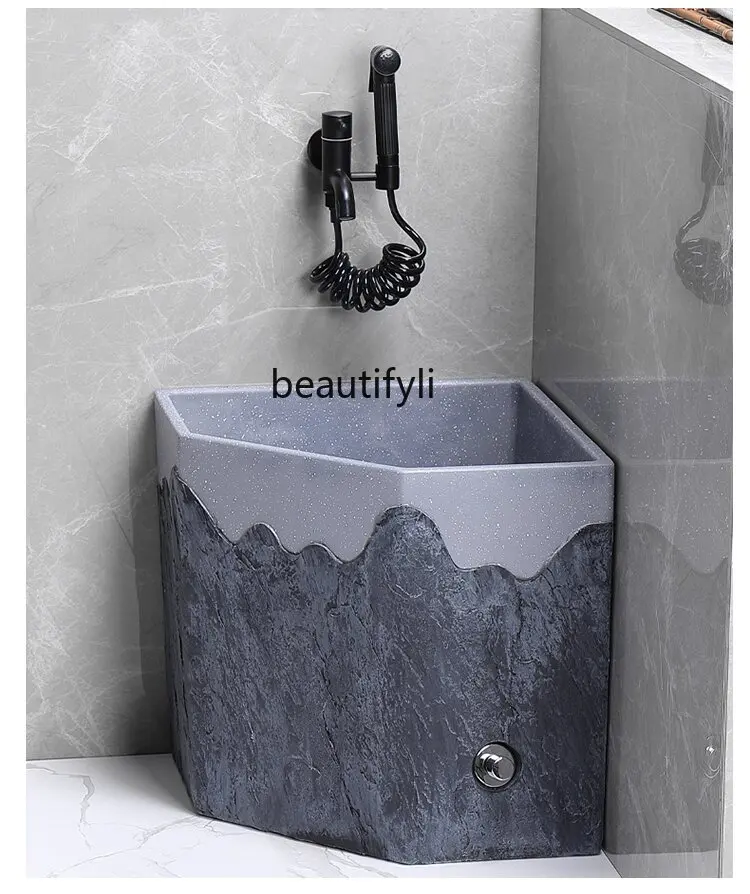 Mop Pool Chinese Style Right Angle Wall Indoor and Outdoor Garden Kick Drainage Relief Mop Pool