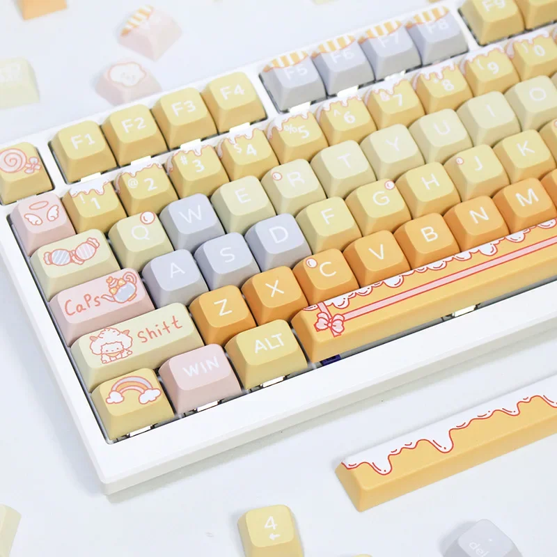 134keys Sleepy Sheepy Keycaps XDA Profile PBT Dye Sublimation for MX Switch Mechanical Keyboard KeyCap Keyboards Accessories