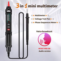 MUSTOOL MT007 Pro Digital Multimeter RMS Voltage Testing Pen Phase Sequences Resistance Meter Voice Broadcast 3in1 Multimeter