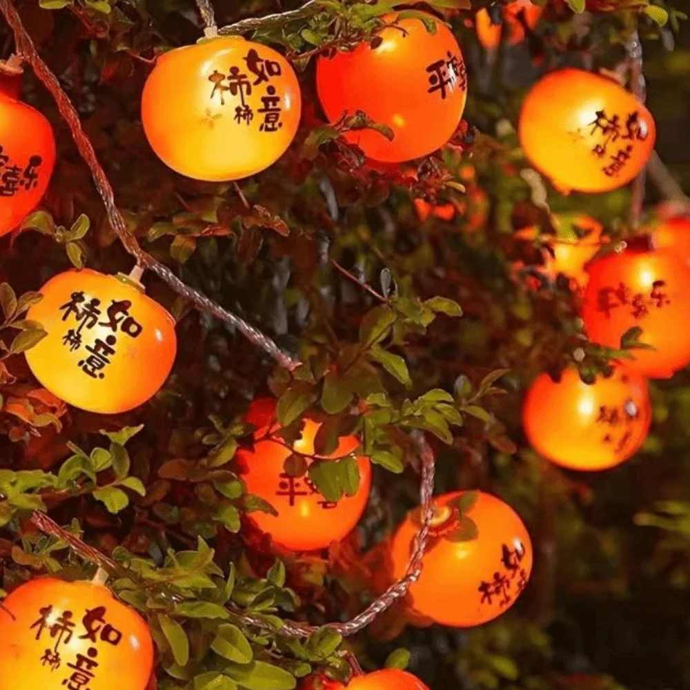 String Lights Waterproof LED Ruyi Lights Energy Saving Super Bright Red Lanterns LED 20 Durable Persimmon Light Holiday Decor