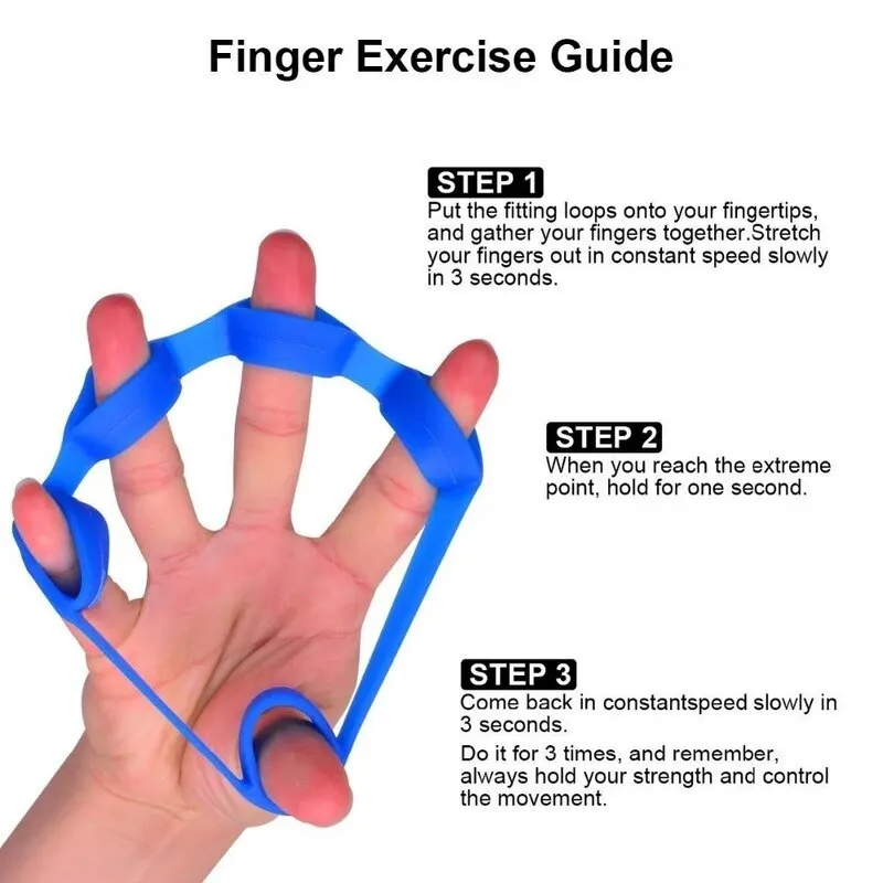 2PC Silicone Finger Gripper Gym Hand Grip Resistance Band Wrist Stretcher Elastic Five Finger Expander Strength Trainer Exercise
