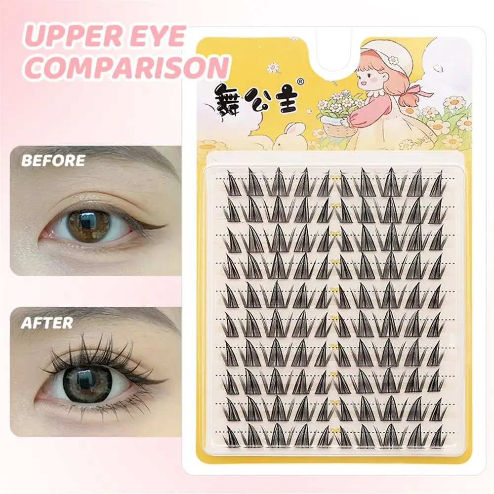 

8-12MM Natural Fairy Lash Clusters D Curl Wispy Manga Eyelash Clusters Wet-Look Invisible Lash Band DIY Eyelash Extension
